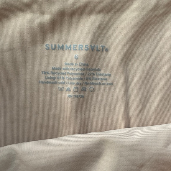 Summersalt Beige Ribbed Fabric red pink size 6 bikini like new - Picture 5 of 12